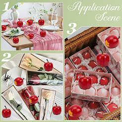 20 pieza de decoraciones de exhibición de manzanas de plástico&nbsp;DJEW-GF0001-96