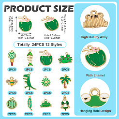 24шт 12 стиля подвески из сплава с эмалью ENAM-TA0009-07