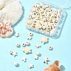 100 шт. 6 вида синтетических бирюзовых бусин TURQ-FS0001-06