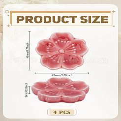 4 supporto per bacchette in porcellana Sakura&nbsp;DJEW-LP0001-16