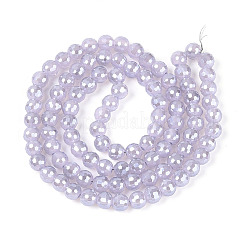 Galvanisieren undurchsichtige feste Farbe Glasperlen Stränge&nbsp;GLAA-TAC0009-05B-01