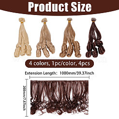4 perruque de poupée en fibre haute température&nbsp;DOLL-GL0001-04C