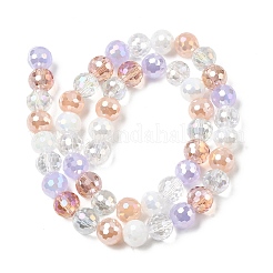 Стеклянные бусины с гальваническим покрытием &nbsp;EGLA-D300-06-8mm-25