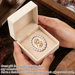 Clips ovales en alliage émail et perles de plastique&nbsp;AJEW-WH20130-221B-01