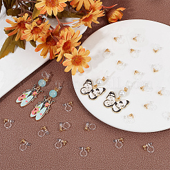 30 шт. фурнитура для сережек-клипс из нержавеющей стали 304 и пластика&nbsp;STAS-BBC0004-01