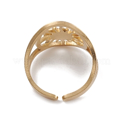 Ионное покрытие(ip) 304 нержавеющая сталь солнце открытые манжеты кольца для женщин RJEW-G285-24G