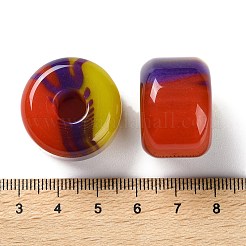 レジンヨーロピアンビーズ  大穴ビーズ  コラム  カラフル  17.5x25x25mm  穴：7.5mm&nbsp;RESI-U009-01B-01