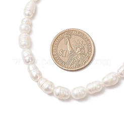 Ожерелья из натурального культивированного пресноводного жемчуга и рисовых бусин для женщин NJEW-JN05337-02