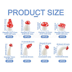 32 шт. 8 стильные светящиеся грибовидные украшения из смолы DJEW-TA0001-02