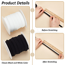 20 ярд двухцветной полиэстеровой эластичной кружевной ленты-пико OCOR-FG0002-38