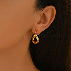 Серьги-кольца из нержавеющей стали с закрученным кольцом UC2770