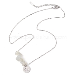 Ожерелья с подвесками в виде созвездий и кусочками натурального белого лунного камня NJEW-JN05084-04