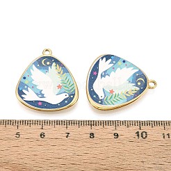 Triangle en acier inoxydable 304 de style imprimé avec pendentifs en forme de colombe&nbsp;STAS-T071-28A-G