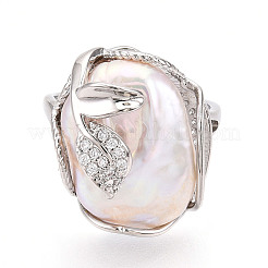 Кольцо с натуральным барочным жемчугом PEAR-N020-06Z