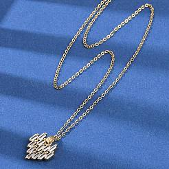 Сердечко латунный микропаве кубический цирконий кулон ожерелья NJEW-C076-25G