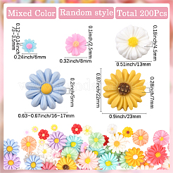 200шт 7 стиля непрозрачные кабошоны из смолы RESI-SP0001-31