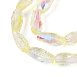 Нити из прозрачных стеклянных бусин-капель с покрытием цвета AB&nbsp;EGLA-T029-08D