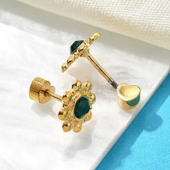 Серьги-гвоздики из нержавеющей стали 304 с ионным покрытием (IP)&nbsp;EJEW-A118-10G-01