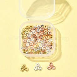 3 цвет латунных плоских круглых бусин-прокладок&nbsp;KK-FS0001-36