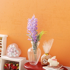 プラスチック製ラベンダーの花のミニチュア装飾品  ガーデンドールハウスアクセサリー  ライラック  99x29mm&nbsp;PW-WG6204C-01