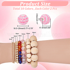 20шт 10 цвета смоляные бусины со стразами&nbsp;RESI-CA0001-58