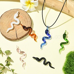 6 шт. 6-х цветные большие подвески ручной работы в технике лэмпворк&nbsp;LAMP-CJ0002-63