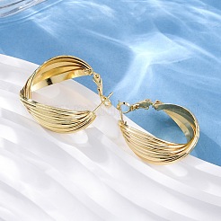 Pendientes de aro con giro de latón&nbsp;EJEW-R025-30G