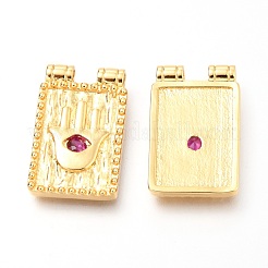 Кулоны из латуни с микропейвом и фиолетовыми фианитами ZIRC-O036-26G