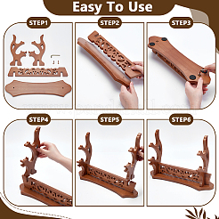 Expositor de espadas de tablero MDF hueco de escritorio de 2 nivel&nbsp;ODIS-WH0108-083C-02
