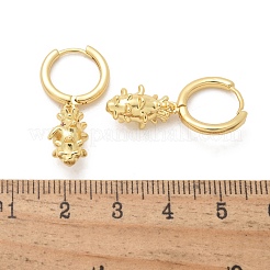 Латунные кубических серьги циркония обруч EJEW-Q015-01G-A