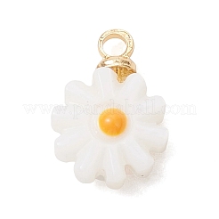 4 шт. 4 варианта подвесок в виде цветов из натуральных пресноводных ракушек с эмалью и латунными креплениями&nbsp;PALLOY-JF04895