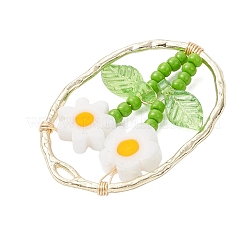 6 шт. подвески из двухцветного стеклянного бисера и стекла миллефиори ручной работы&nbsp;PALLOY-MZ00901