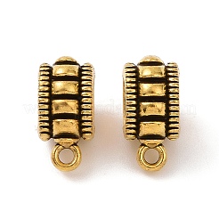 チベットスタイルの合金チューブベイル  ループベイル  溝付きチューブ  アンティーク黄金  13x9x6.5mm  穴：1.6mm  内径：5.3mm  763個/ 1000g&nbsp;FIND-H038-55AG