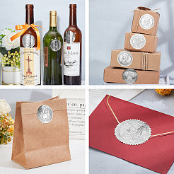 Пластиковая наклейка с тиснением из серебряной фольги&nbsp;DIY-WH0336-013