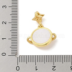 Покрытие стойки латунные прозрачные подвески из синтетических ракушек с кубическим цирконием&nbsp;KK-S380-13G