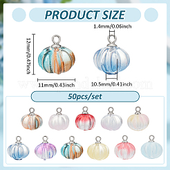 50 шт. прозрачные стеклянные подвески с аэрозольной краской&nbsp;PALLOY-PH01808