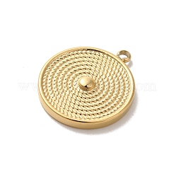 304ステンレスペンダント  フラットラウンドのチャーム  14KGP本金メッキ  17.5x15.5x2.5mm  穴：1.4mm&nbsp;STAS-B074-01G