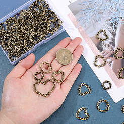 80 Stück 4 Stile Zinklegierung Twist Verbindungsringe&nbsp;FIND-AR0001-47