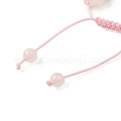 Braccialetti rotondi con perline intrecciate di quarzo rosa naturale da 12.5 mm per donna uomo&nbsp;BJEW-C060-01S