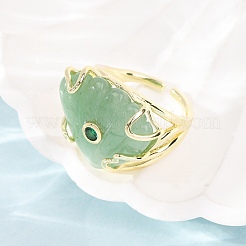 Bagues manchette en aventurine verte naturelle&nbsp;GG-CBA5FCC-04G-07