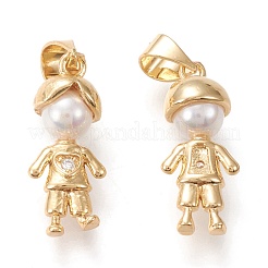 Латунные микропаве прозрачные подвески с фианитом ZIRC-I045-02G