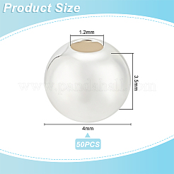 50 шт. 925 бусины-разделители из стерлингового серебра&nbsp;STER-BC0001-77