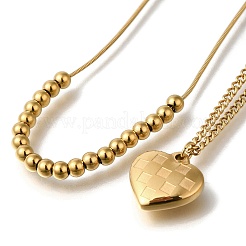 Комплекты ожерелий с подвесками в форме сердца из нержавеющей стали 304&nbsp;NJEW-H046-02G