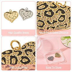 2 шт. 2 цвета латунные подвески с микропаве и кубическим цирконием&nbsp;KK-TA0002-20
