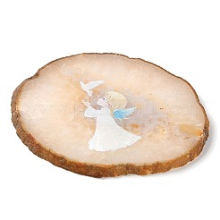 Ornement en pierre de tranche d'agate naturelle imprimée&nbsp;DJEW-M011-02J