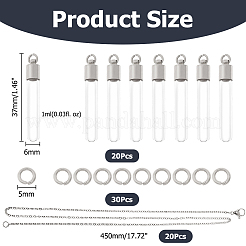 DIY-Sets zur Herstellung von Halskettenanhängern aus Edelstahl 304 und Glasflaschen&nbsp;DIY-HS0001-51P