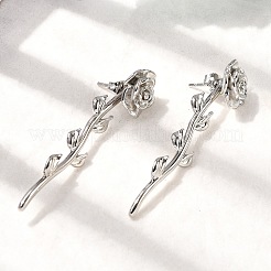 Серьги-гвоздики в виде цветка из латуни EJEW-P322-06B-P