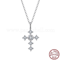 925 Anhänger aus Sterlingsilber mit Mikropavé-Fassung und 5A klaren Zirkonia&nbsp;SE-CBA9BBC-05P