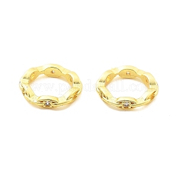 Латунная оправа из бусинок из прозрачного кубического циркония с микропаве&nbsp;KK-H495-03G