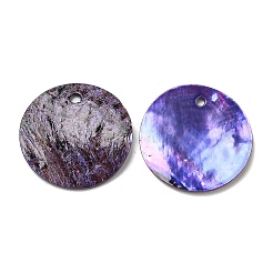 Pendentifs en coquille d'akoya naturelle peints à la bombe&nbsp;LS-SHEL-F007-15B-12